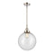 Beacon Mini Pendant shown in the Polished Nickel finish with a Seedy shade