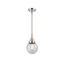 Beacon Mini Pendant shown in the Polished Nickel finish with a Seedy shade