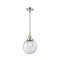 Beacon Mini Pendant shown in the Polished Nickel finish with a Seedy shade