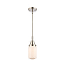 Dover Mini Pendant shown in the Polished Nickel finish with a Matte White shade