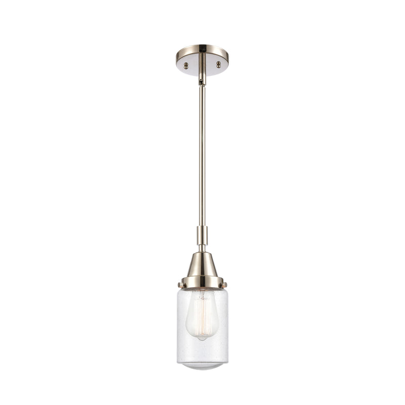 Dover Mini Pendant shown in the Polished Nickel finish with a Seedy shade