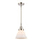 Cone Mini Pendant shown in the Polished Nickel finish with a Matte White shade