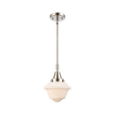 Oxford Mini Pendant shown in the Polished Nickel finish with a Matte White shade