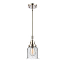 Bell Mini Pendant shown in the Polished Nickel finish with a Seedy shade