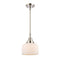 Bell Mini Pendant shown in the Polished Nickel finish with a Matte White shade