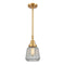 Chatham Mini Pendant shown in the Satin Gold finish with a Clear shade