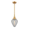 Geneseo Mini Pendant shown in the Satin Gold finish with a Clear Crackled shade