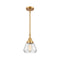 Fulton Mini Pendant shown in the Satin Gold finish with a Clear shade