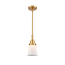 Canton Mini Pendant shown in the Satin Gold finish with a Matte White shade