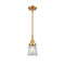 Canton Mini Pendant shown in the Satin Gold finish with a Clear shade