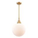 Beacon Mini Pendant shown in the Satin Gold finish with a Matte White shade