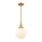 Beacon Mini Pendant shown in the Satin Gold finish with a Matte White shade