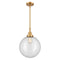 Beacon Mini Pendant shown in the Satin Gold finish with a Clear shade