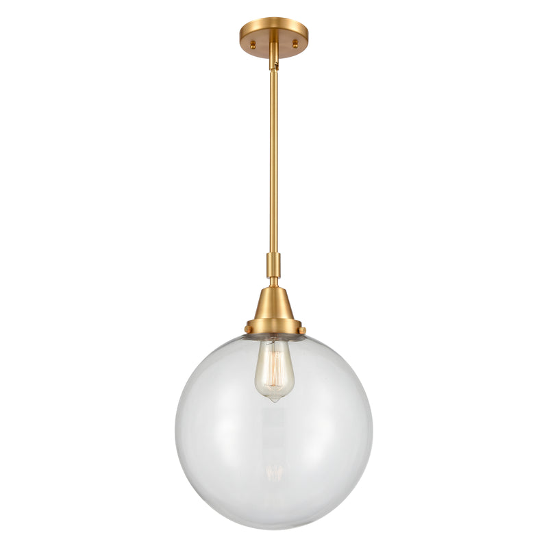 Beacon Mini Pendant shown in the Satin Gold finish with a Clear shade