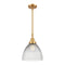 Seneca Falls Mini Pendant shown in the Satin Gold finish with a Clear Halophane shade