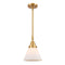 Cone Mini Pendant shown in the Satin Gold finish with a Matte White shade