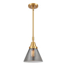 Cone Mini Pendant shown in the Satin Gold finish with a Plated Smoke shade