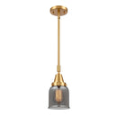 Bell Mini Pendant shown in the Satin Gold finish with a Plated Smoke shade