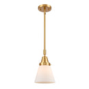 Cone Mini Pendant shown in the Satin Gold finish with a Matte White shade