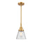 Cone Mini Pendant shown in the Satin Gold finish with a Seedy shade