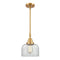 Bell Mini Pendant shown in the Satin Gold finish with a Clear shade