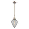 Geneseo Mini Pendant shown in the Brushed Satin Nickel finish with a Clear Crackled shade