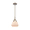 Fulton Mini Pendant shown in the Brushed Satin Nickel finish with a Matte White shade