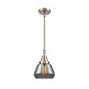 Fulton Mini Pendant shown in the Brushed Satin Nickel finish with a Plated Smoke shade