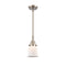 Canton Mini Pendant shown in the Brushed Satin Nickel finish with a Matte White shade