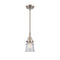 Canton Mini Pendant shown in the Brushed Satin Nickel finish with a Seedy shade