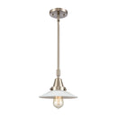 Halophane Mini Pendant shown in the Brushed Satin Nickel finish with a Matte White Halophane shade