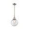 Beacon Mini Pendant shown in the Brushed Satin Nickel finish with a Seedy shade