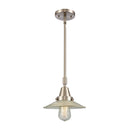 Halophane Mini Pendant shown in the Brushed Satin Nickel finish with a Clear Halophane shade