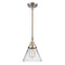 Cone Mini Pendant shown in the Brushed Satin Nickel finish with a Clear shade