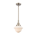 Oxford Mini Pendant shown in the Brushed Satin Nickel finish with a Matte White shade