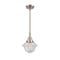 Oxford Mini Pendant shown in the Brushed Satin Nickel finish with a Seedy shade