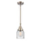 Bell Mini Pendant shown in the Brushed Satin Nickel finish with a Seedy shade