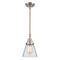 Cone Mini Pendant shown in the Brushed Satin Nickel finish with a Clear shade