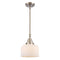 Bell Mini Pendant shown in the Brushed Satin Nickel finish with a Matte White shade