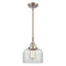 Bell Mini Pendant shown in the Brushed Satin Nickel finish with a Clear shade