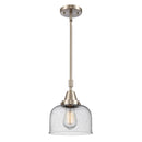 Bell Mini Pendant shown in the Brushed Satin Nickel finish with a Seedy shade