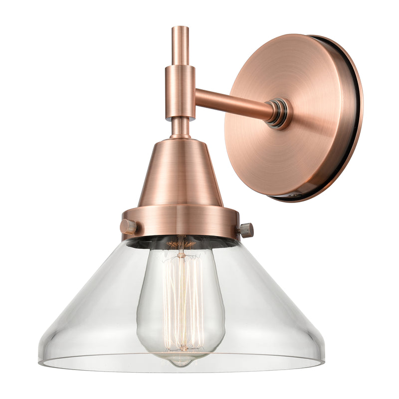 Caden Sconce shown in the Antique Copper finish with a Clear shade