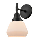 Caden Sconce shown in the Matte Black finish with a Matte White shade