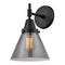 Caden Sconce shown in the Matte Black finish with a Plated Smoke shade