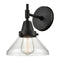 Caden Sconce shown in the Matte Black finish with a Clear shade