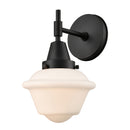 Caden Sconce shown in the Matte Black finish with a Matte White shade