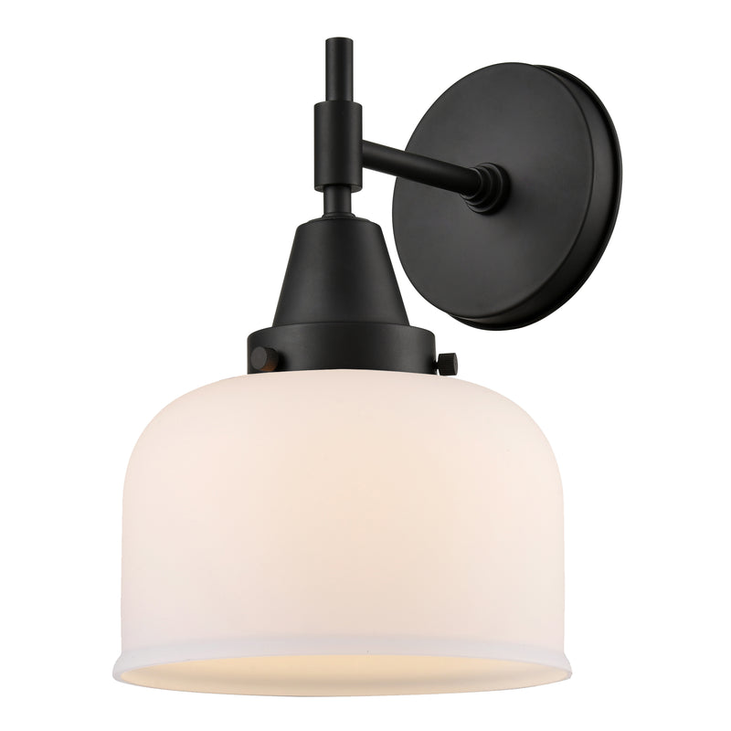 Caden Sconce shown in the Matte Black finish with a Matte White shade