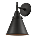 Caden Sconce shown in the Matte Black finish with a Matte Black shade