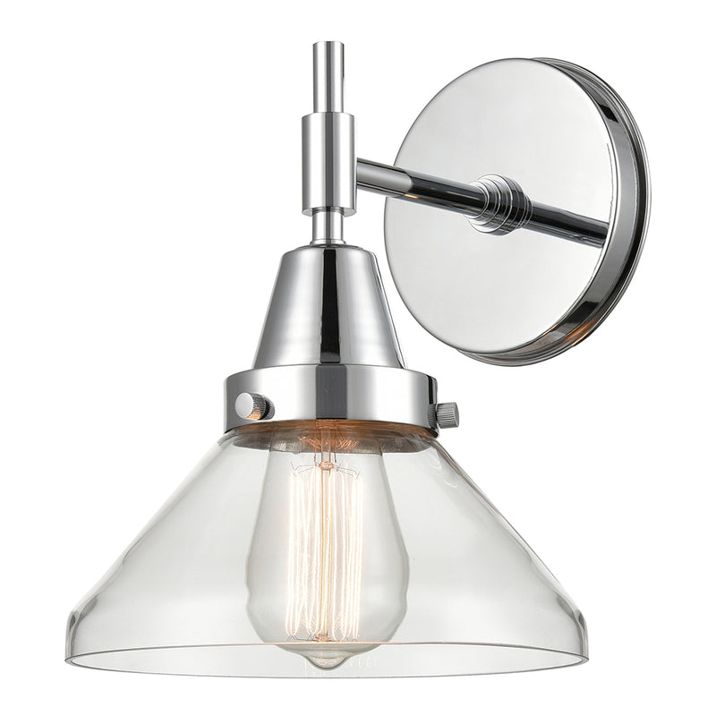 Caden Sconce shown in the Polished Chrome finish with a Clear shade