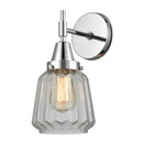 Caden Sconce shown in the Polished Chrome finish with a Clear shade